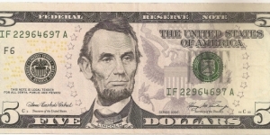 5 American Dollars Banknote