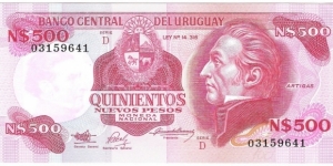 500 Nuevos Pesos(1975) Banknote