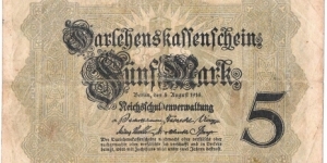 5 Mark(German Empire 1914)  Banknote