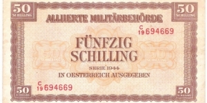 50 Schilling(Alliierte Militärbehörde 1944)  Banknote