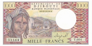 Djibouti P37e (1000 francs ND 1991) Banknote