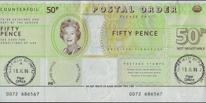 Alberta 2006 50 Pence postal order.

Issued at B.F.P.O. 14,Suffield.

Very late issue for this type.

Very scarce! Banknote