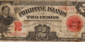 PI-89c RARE Philippine Islands 2 Peso note Banknote