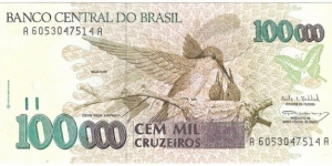 100.000 Cruzeiros Banknote