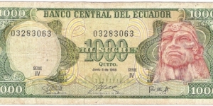 1000 Sucres(1988) Banknote