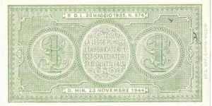 Banknote from Italy