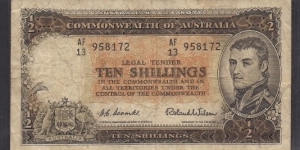 rare !!
Australia 10 Shillings 
Prefix AF Banknote