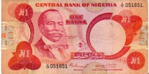 1 Naira__pk# 19 a Banknote