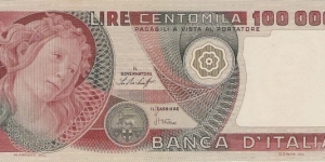 100.000 Lire Italy, Botticelli Banknote