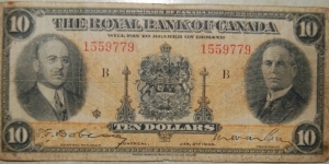 The Royal Bank of Canada Ten Dollar Banknote Banknote