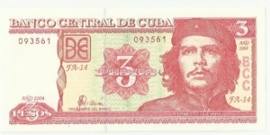 Cuba 3 Pesos 2004 Banknote