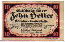 *NOTGELD*__10 Heller__01.03.1920__Wien Banknote