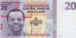 Swaziland PNew (20 emalangeni 6/9-2010) Banknote