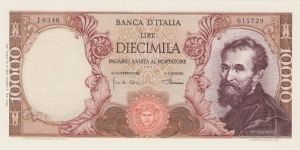 10.000 Lire 'Michelangelo' Banknote