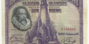 Spain 100 Pesetas 1928 Banknote