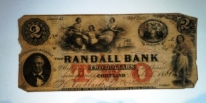 Randall Bank two dollar note.
Cortland NY Banknote