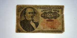 Fractional currency 25 cent note Banknote