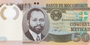 Mozambique PNew (50 meticais 16/6-2011) (Polymer) Banknote