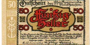 *NOTGELD*__50 Heller__pk# NL__Mauthausen Banknote