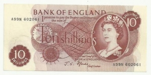 England Banknote 10 Shillings Banknote