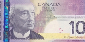 Canada P102A (10 dollars 2006) (Printed 2007) Banknote