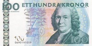 Sweden P64c (100 kronor 2006) I also have Sn:0690191060 UNC Banknote