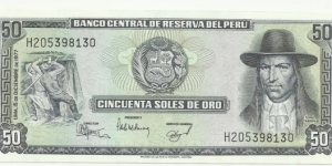 Peru 50 Soles 1977 Banknote