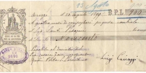 *Kingdom of Italy*__Lire 900__pk# NL__Debt Securities (Promissory Note-B.P.L)__22.04.1899__Arezzo__stamp 