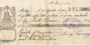 *Kingdom of Italy*__Lire 1000__pk# NL__Debt Securities (Promissory Note-B.P.L)__23.08.1899__Arezzo__stamp 