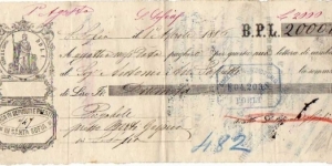 *Kingdom of Italy*__Lire 2000__pk# NL__Debt Securities (Promissory Note-B.P.L)__01.04.1886__S.Sofia (Forlì)__stamp 