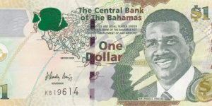 Bahamas P71 (1 dollar 2008) Banknote