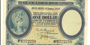 Hong Kong & Shanghai Banking Corp. HSBC $1 Banknote