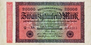 20000 Mark Banknote