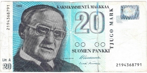 20 Markkaa Banknote