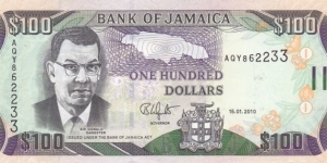 Jamaica P84h (100 dollar 15/1-2010) Banknote