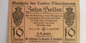 AUSTRIA NOTGELD 10 HELLER Banknote