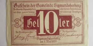 AUSTRIAN NOTGELD 10 HELLER Banknote