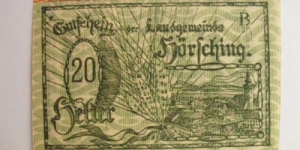 AUSTRIAN NOTGELD 20 HELLER Banknote