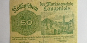 AUSTRIAN NOTGELD 50 HELLER Banknote