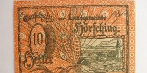 AUSTRIAN NOTGELD 10 HELLER Banknote