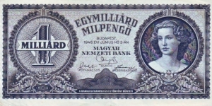 1 Milliard Milpengö Banknote