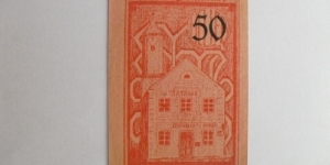 Austrian notgeld. Year: 1920. Value: 50 heller.  Banknote