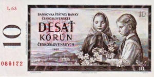 Czechoslovakia 10 Korun Banknote