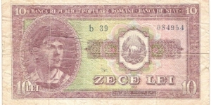 10 Lei(People's Republic of Romania) Banknote