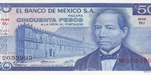 Mexico P65a (50 pesos 18/7-1973) Banknote