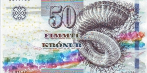  50 Kronur Faeroe Islands Banknote