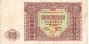 10 Zloty(People's Republic) Banknote