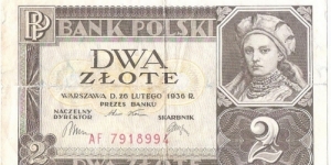 2 Zloty(Interbellum Period) Banknote