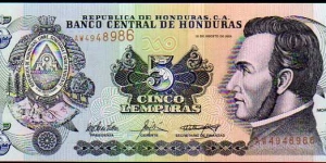 5 Lempiras__pk# 85__26.08.2004 Banknote