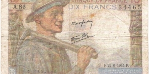 10 Francs(1944) Banknote